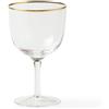 Set 6 Bicchieri Vino in Vetro Trasparente con Filo Oro - Bitossi Home