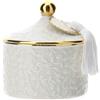 CONTENITORE PORC.ROMANCE 10CM BIANCO/ORO