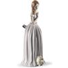 Lladrò Statua donna con cane Ti accompagno alla festa in porcellana handmade