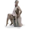 Lladrò Statua donna nuda con scialle in porcellana handmade