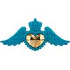 EX VOTO CUORE ALI 20X10 BLU/ORO