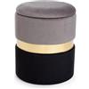 Pouf Contenitore Grigio Nero Polina Ø31,5 - Bizzotto