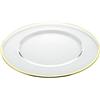 Set 6 Sottopiatti in Vetro Trasparente con Bordo Filo Oro Ve.Ma - Ø 32 cm