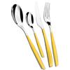 Set Posate Glamour Bugatti 24 Pezzi Giallo - Posate Moderne in Acciaio Inox con Manico Colorato