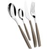 Set 24 Posate Glamour Tabacco Bugatti - Servizio Moderno in Acciaio Inox 18/10 con Manico Colorato