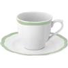 Set 6 Tazze Caffè con Piattino Bordo Verde - Bitossi Home Collezione Petalo