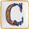 Coppetta Quadra Piana Holiday Alphabet C Versace - Svuotatasche in Porcellana 12x12 cm