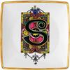 Coppetta Quadra Piana Holiday Alphabet S Versace - Svuotatasche in Porcellana 12x12 cm