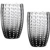 SET 2 TUMBLER PERLE Zafferano Grigio - Bicchieri in Vetro Soffiato a Mano