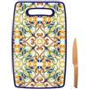 Set Tagliere Medicea Brandani in New Bone China con Coltello Inox Rose Gold - 32x23 cm