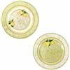 Set 2 Piattini Limoni Brandani in Pregiata Porcellana New Bone China