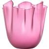Vaso Fazzoletto Venini Magenta Sabbiato con Interno Lattimo - Icona di Design