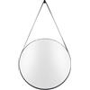 Mirror Balanced round black rim D. 47cm, W. black