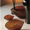 Pattern Coppetta Nero-Arancio 20x12 cm Onlylux in Vetro Soffiato
