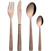 Set 24 Posate Hammered Pozzi Milano 1876 in Acciaio Inox Bronzo