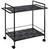 Carrello Design Urban Total Black con Ripiani Effetto Marmo - L'Oca Nera