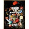 MURAL FRAME DIAMANT FLACON WITH FLOWERS 90X120
