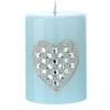 CANDELA MOCCOLO BLU LACCATO DIA.6X8CM