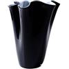 Vaso Wave Nero h 30 cm Onlylux in Vetro Soffiato