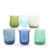 Set 6 Tumbler Assortiti Blu e Verde Texture Bitossi Home - Bicchieri in Vetro Soffiato