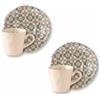 Set 2 Tazzine Caffè Le Cementine Infiore Brandani in Gres con Piattino