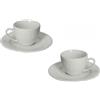Set 2 Tazzine Caffè con Piattino Senza Tempo Brandani in New Bone China