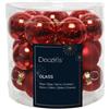 Kaemingk set 24 sfere natalizie in vetro rosse lucide e matt Ø2.5cm