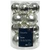 16 BAUBLES GLASS SHINY-MATT MIX SILVER D.3.5