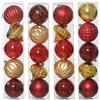 5 PALLINE ASSORTITE GLITTER E MATTE ROSSE E ORO