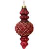 ORNAMENT GLASS MATT W/GOLD GLITTER BORDO'