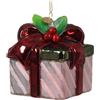 PRESENT GLASS W/GLITTER BOW PINK