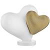 Scultura Doppio Cuore 22x17 cm Bianco Oro - Bongelli Preziosi