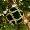 Enzo De Gasperi pallina natalizia in velluto verde Deco gemme Ø12cm