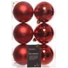 Kaemingk box 6 sfere di Natale rosse infrangibili matt o lucide Ø8cm