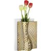Vaso Ophis H30 Bianco-Oro Bongelli Preziosi - Design Elegante in Marmorino