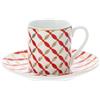 Box 2 Tazzine Caffè in Porcellana Oro e Rosso "Vlk Design" 12xH6 cm Hervit