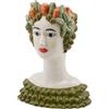 Vaso Faccia con Frutta EDG in Ceramica H34 cm Design Floreale