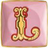 Coppetta Quadra Piana Holiday Alphabet L Versace - Svuotatasche in Porcellana 12x12 cm