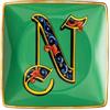 Coppetta Quadra Piana 12 cm Versace Alphabet N - Svuotatasche in Porcellana Rosenthal