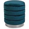 Pouf Contenitore Darina Navy Ø40xH44 cm - Bizzotto