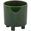 Vaso Cachepot Chakra Cilindro con Piedi Verde H16 cm - EDG Enzo De Gasperi