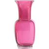 Vaso Opalino Venini Magenta Trasparente con Base Cristallo - Design 1932