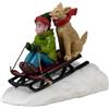 Lemax Doggone Downhill Sledding - Personaggi Natalizi Decorativi in Resina (cm 4,8h)