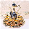 MOUMOUTEN Ornamento vintage in stile europeo per brocca da vino blu | Set da tè con teiera, vassoio e 6 tazze da vino,in stile europeo e turco,con caraffa per il vino,ideale come regalo di nozze