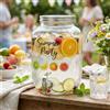 Generico Dispenser in Vetro per Bevande 4L con Rubinetto Cromato, Lavabile in Lavastoviglie, Ideale per Campeggio o Aperitivi, Ideale Per Bar, Cucina, Pub, Ristorante, Contenitore Distributore Acqua (4, Litri)
