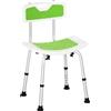 Easycomfort Sedia per Doccia in Alluminio ed EVA con Altezza Regolabile su 6 Livelli e Schienale Ricurvo, 51.5x49.5x68.5-81 cm