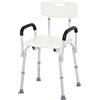 Easycomfort Sedile da doccia con schienale e braccioli Sedile da vasca, sedia regolabile in altezza
