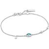 ANIA HAIE Mineral Glow - Bracciale da donna in argento sterling 925, con ciondolo turchese, lunghezza 16,5 cm + 2 cm di estensione, confezione regalo inclusa, Mittelgroße, Argento sterling Argento