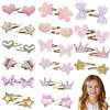 Zimocepuz Fermagli per Capelli con Fiocco per Ragazze, 32 Pezzi Lucenti Fermagli in Metallo, Accessori per Capelli Multicolori con Fiori/Stelle/Corona/Cuore/Farfalla