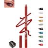 Lestpola Eyeliner in gel rosso, matita eyeliner cremosa impermeabile, a lunga durata, matita per occhi resistente alle sbavature con temperamatite, matita per ombretto Mkroglitter altamente pigmentata